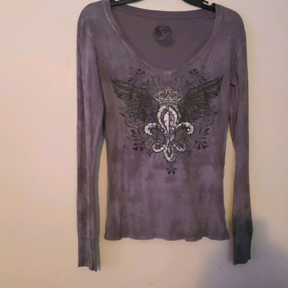 Stranded Graphic Long Sleeve Shirt Size Med